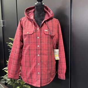 Ariat Rebar Flannel Shacket,insulated quilt lined warm,chest/hip pockets,hoodie